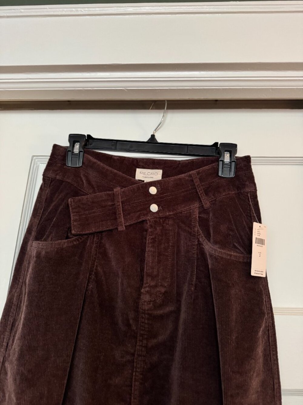 NWT Anthropologie PIlcro Double Waist Corduroy Midi Skirt, Front Slit - Picture 6 of 10